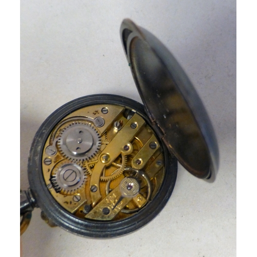 31 - A mixed lot: to include a late 19thC gilt metal cased pocket barometer, faced by an Arabic dial