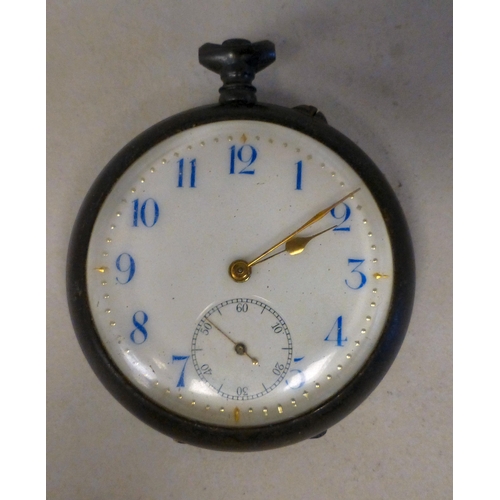 31 - A mixed lot: to include a late 19thC gilt metal cased pocket barometer, faced by an Arabic dial