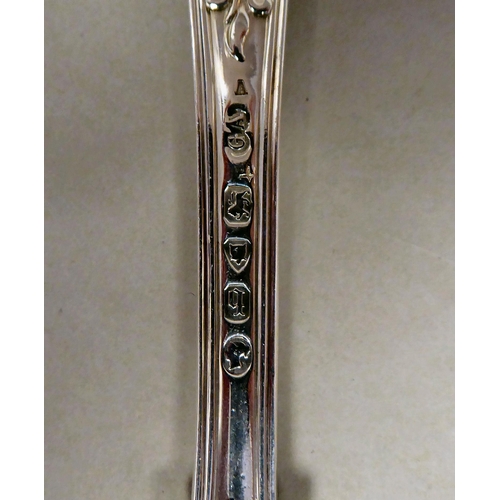 41 - A matched set of six silver Queens pattern table forks&nbsp; Victorian & later mixed marks&nbsp;... 