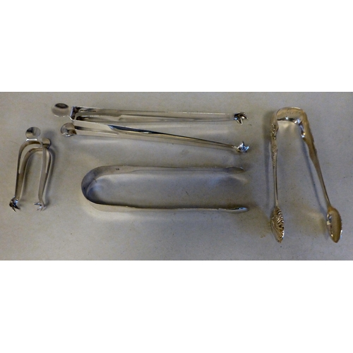 44 - Four pairs of silver sugar tongs&nbsp; Georgian & later mixed marks&nbsp; (approx. total weight ... 