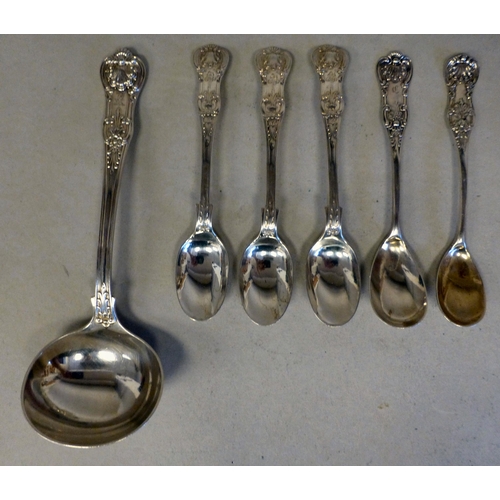 45 - Six Queens pattern silver spoons  Victorian & later mixed marks  (approx. total weight 205 grams... 