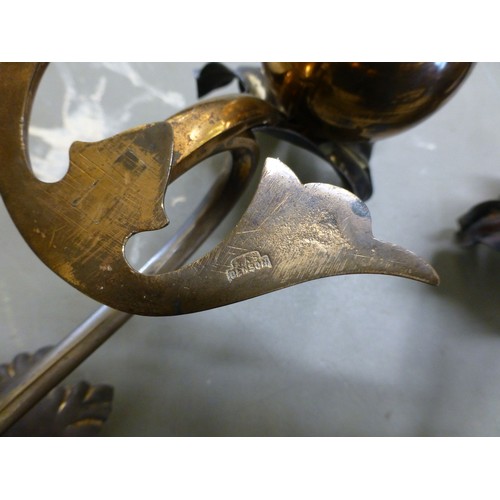 26 - A pair of late 19thC Bensons copper and brass counterbalanced table candlesticks with naturalistical... 