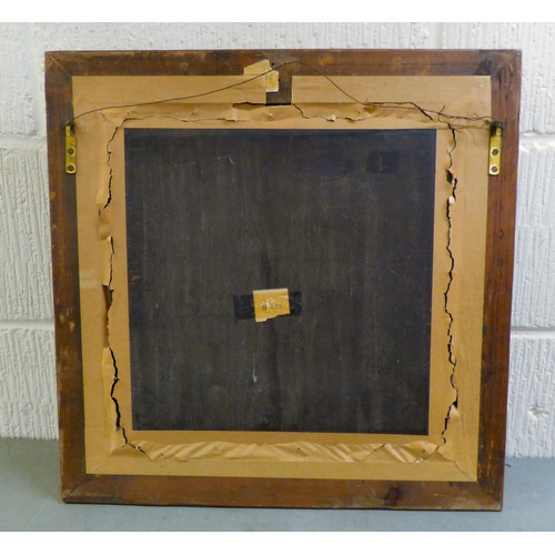 123 - J Smyth - a gathering outside a cottage&nbsp; oil on board&nbsp; bears a signature&nbsp; 14