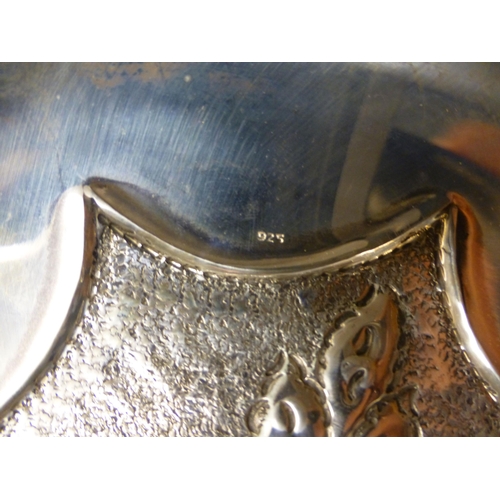 143 - Three white metal dishes  all stamped 925  largest 7