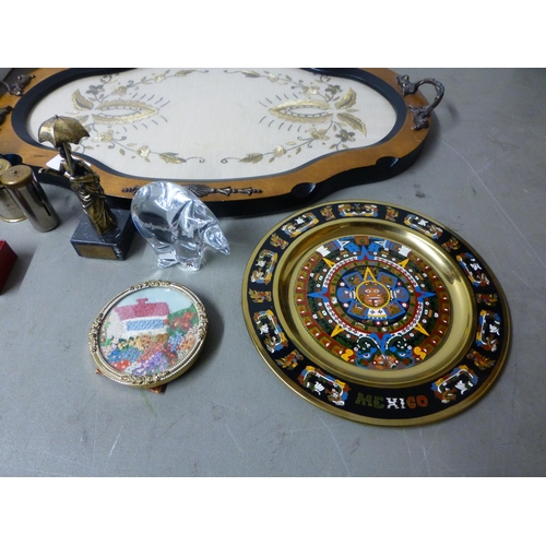 149 - Decorative items: to include Wedgwood powder blue jasper set items of personal ornament; and various... 