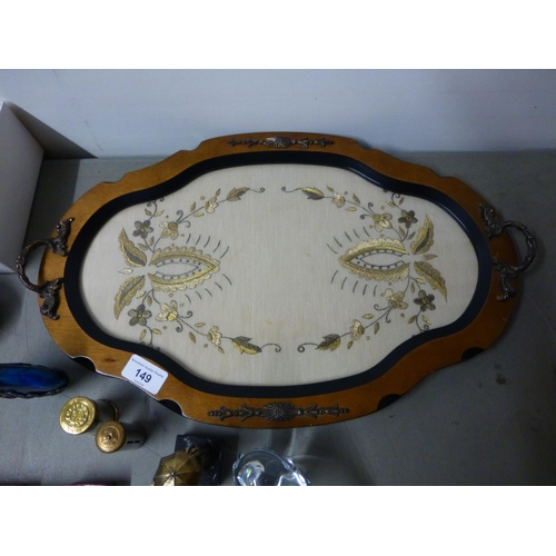 149 - Decorative items: to include Wedgwood powder blue jasper set items of personal ornament; and various... 