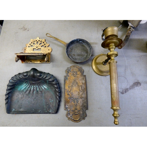 153 - Decorative and functional, mainly 20thC metalware: to include a selection of brass kettles