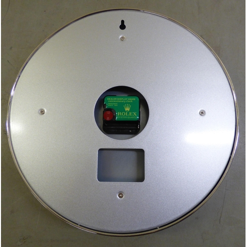 166 - A Rolex retailers shop display wall clock with a battery powered movement&nbsp; 13