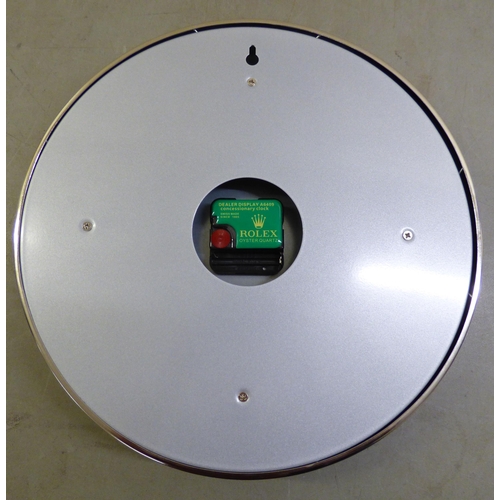 171 - A Rolex retailers shop display wall clock with a battery powered movement&nbsp; 13
