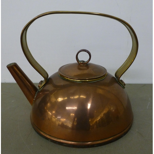 178 - An Arts & Crafts Christopher Dresser inspired copper kettle with an angular spout