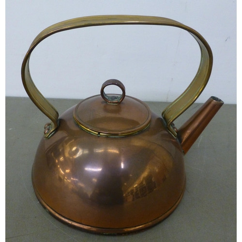 178 - An Arts & Crafts Christopher Dresser inspired copper kettle with an angular spout