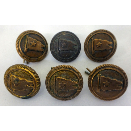 63 - Cruise line collectables: to include a set of six White Star Line crew uniform buttons