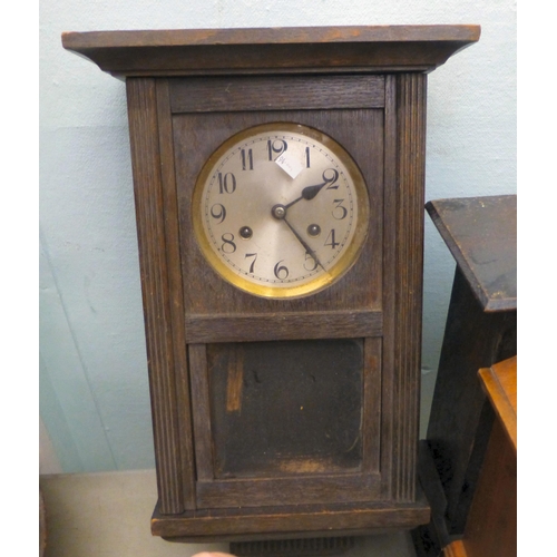 94 - Clockmakers spares and repairs: to include early 20thC, variously cased mantel clock cases&nbsp; lar... 