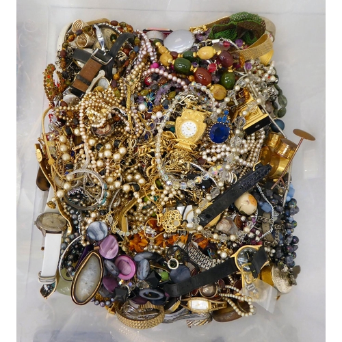 11 - Costume jewellery and items of personal ornament: to include wrist and pocket watches&nbsp; variousl... 