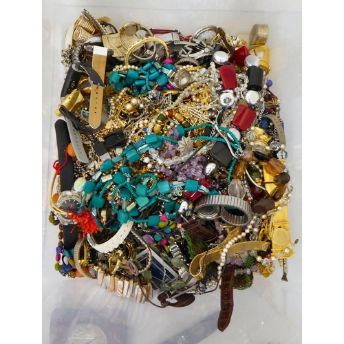 11 - Costume jewellery and items of personal ornament: to include wrist and pocket watches&nbsp; variousl... 