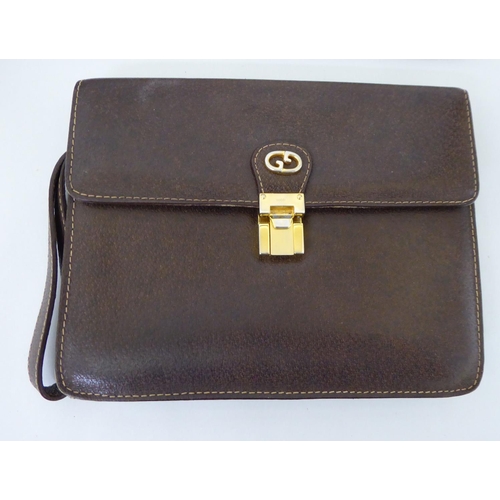 16 - Fashion accessories: to include a tan coloured, stitched crocodile skin effect bound clipboard