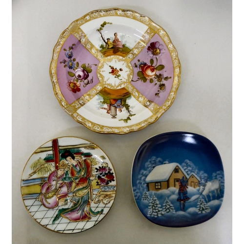 19 - Decorative ceramics: to include a Limoges porcelain dish with floral decoration and gilding&nbsp; 4