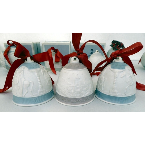 20 - Lladro and similar Christmas tree decorations: to include bells and baubles
