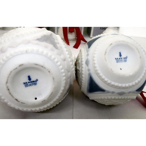 20 - Lladro and similar Christmas tree decorations: to include bells and baubles