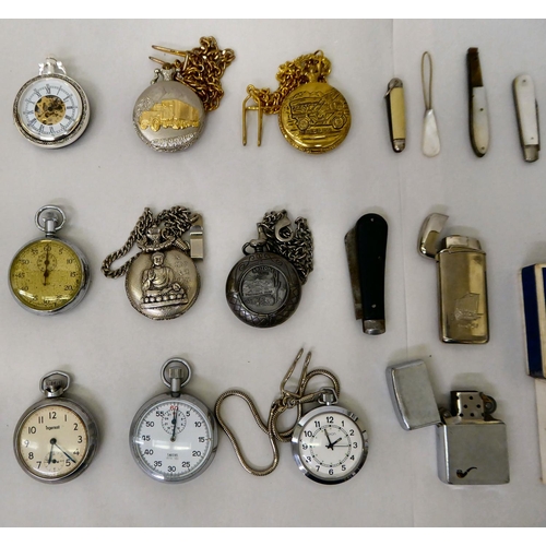35 - Pens, modern pocket watches and collectables: to include a Smith's stopwatch