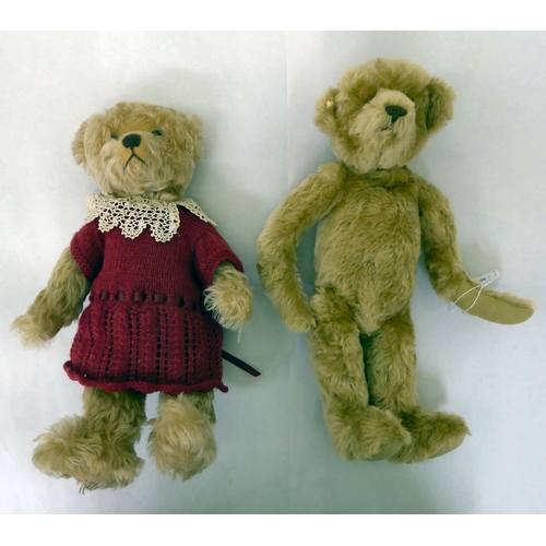 39 - Two Teddy bears by Barbara McConnell, viz. a Hartnell Bear; and a McB Bear&nbsp; both 14