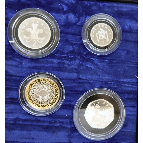 4 - A Royal Mint issued coin set, 'The United Kingdom Millennium Silver Collection'&nbsp; complete and c... 