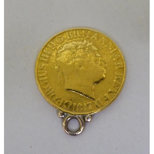 46 - A George III sovereign, St George on the obverse&nbsp; 1817 with a pendant loop attached