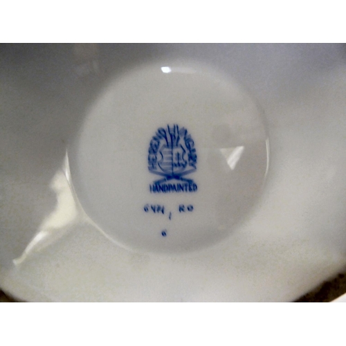50 - A Herend porcelain vase and cover of hexagonal form, decorated with birds and insects&nbsp; 11
