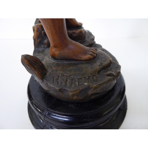 57 - After H Tremo - a pair of spelter figures 'Bouquetiere'&nbsp; 16.5
