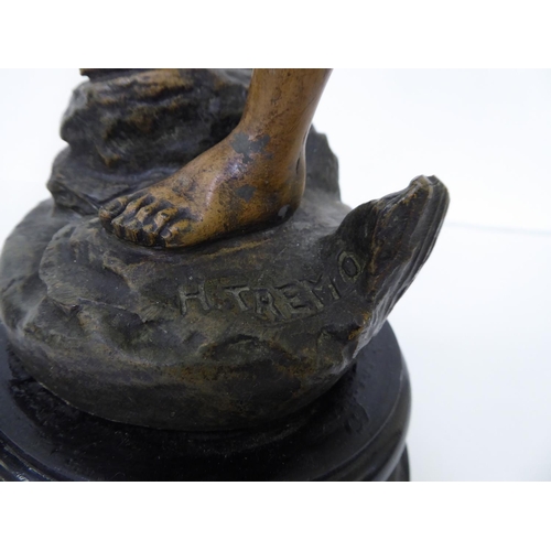 57 - After H Tremo - a pair of spelter figures 'Bouquetiere'&nbsp; 16.5
