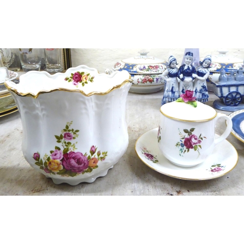 7 - Decorative items: to include a Royal Copenhagen porcelain vase, decorated with flora and moths, patt... 