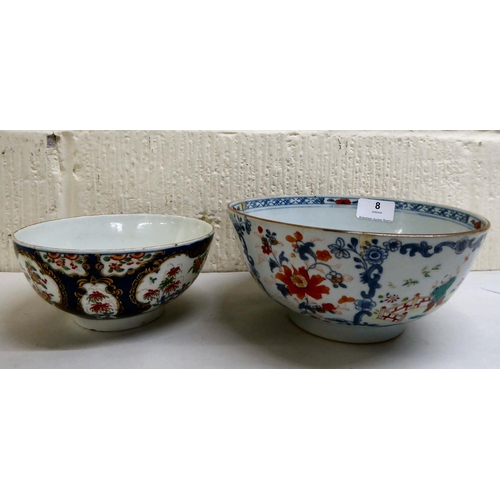 8 - 18th/19thC porcelain collectables: to include three individually decorated tea bowls