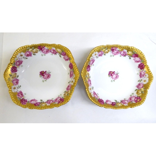 9 - A D&Co, France Bernardaud & Co Ltd Limoges china dessert service, decorated with roses and g... 