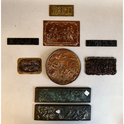 Various electrotype and other copper classical panels: to include ...