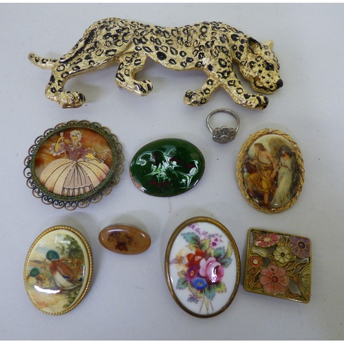 Brooches various designs & materials: to include Swarovski crystal examples