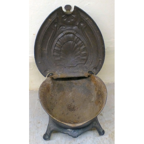 12 - An early/mid 20thC cast iron coal scuttle, fashioned as a shell&nbsp; 9.5