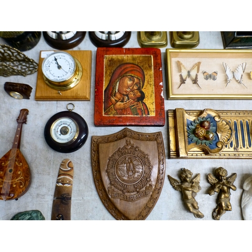 16 - Desk top accessories: to include a black lacquered letter rack&nbsp; 8