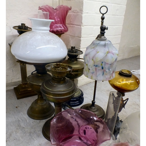 19 - Interior lighting: to include early 20thC oil lamps (converted to electricity)&nbsp; largest 26