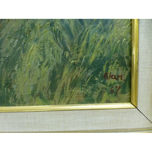 27 - Alan Holtby Brown - 'View towards Hayes'&nbsp; oil on board&nbsp; bears a signature & dated '67&... 