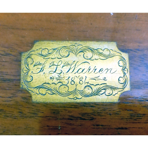 29 - A late Victorian mahogany physician/doctor's box with a hinged lid and two drawers, containing medic... 