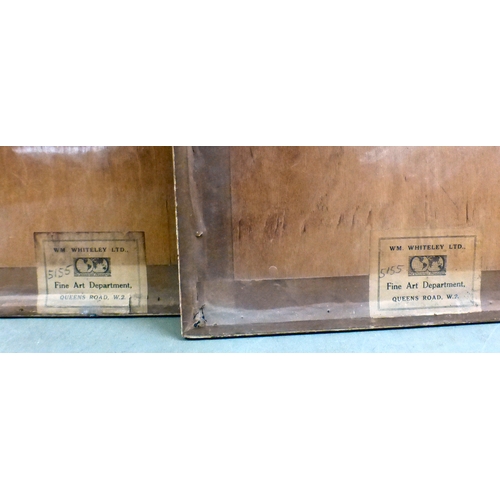 32 - Balinese School - two shadow puppets  paint on fabric  12