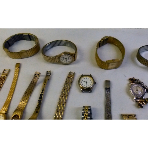 35 - Ladies and gentlemen's wristwatches  variously cased and strapped