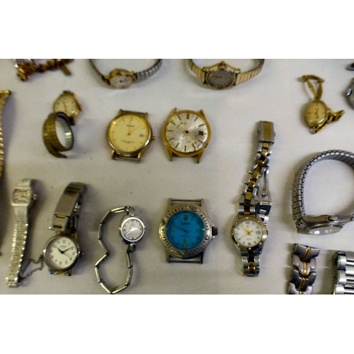 35 - Ladies and gentlemen's wristwatches  variously cased and strapped