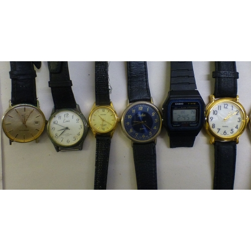 35 - Ladies and gentlemen's wristwatches  variously cased and strapped