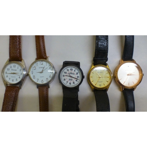 35 - Ladies and gentlemen's wristwatches  variously cased and strapped