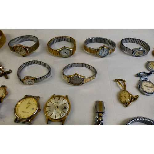 35 - Ladies and gentlemen's wristwatches  variously cased and strapped