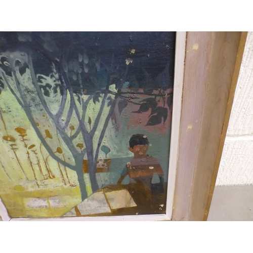 41 - Anne Palmer (possibly) - 'Canterbury'&nbsp; oil on board&nbsp; bears text verso&nbsp; 12