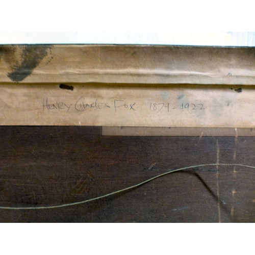 42 - Henry Charles Fox - a shepherd with a flock of sheep, on a path&nbsp; watercolour&nbsp; bears a sign... 