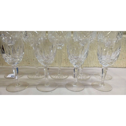 44 - Waterford crystal drinking glasses: to include a set of five pedestal wines&nbsp; 7.5