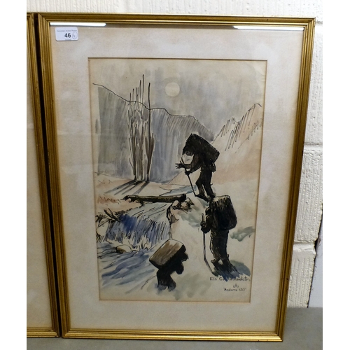 46 - Four 1950s/60s coloured prints - views of Andorra&nbsp; 12